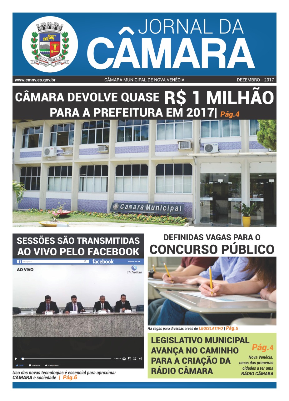  “Jornal da Câmara” está disponível para acesso no site do Legislativo
