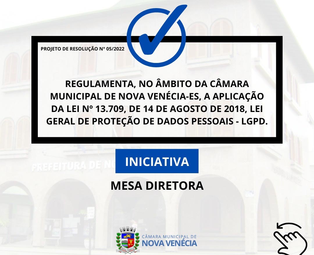 Câmara Municipal aprova regulamentação da Lei Geral de Proteção de Dados