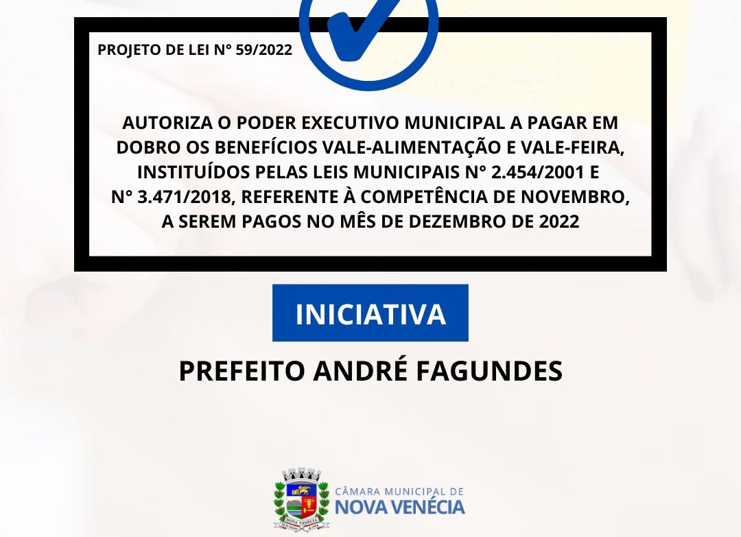 Câmara Municipal aprova projeto que destina pagamento em dobro do vale-alimentação e vale-feira aos servidores do Executivo